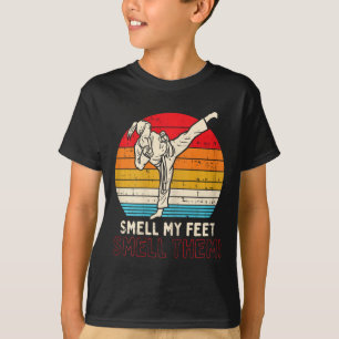 Smell Feet Girl Ponytail Kick Karate Taekwondo Kun T Shirt