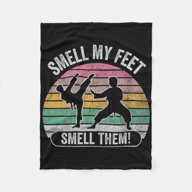 Smell min feet smell dem Karate Roligt Joke Fleecefilt (Framsidan)
