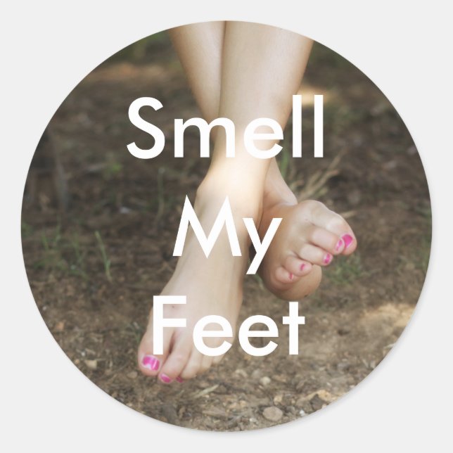 Smell min Feet Stickers Runt Klistermärke (Framsida)