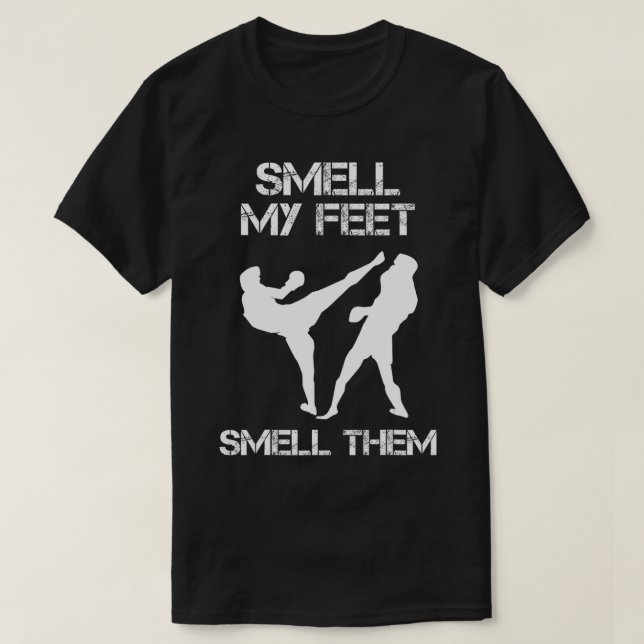 Smell min fot och spola dem grafika martialkonst t shirt (Design framsida)