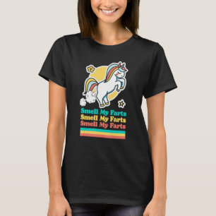 Smell My Farts Farting Unicorn Fånig Retro T Shirt