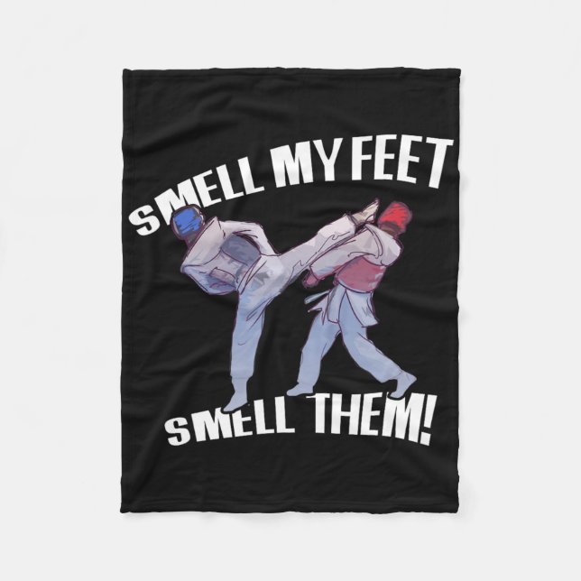 Smell My Feet Funny Karate Fleecefilt (Framsidan)