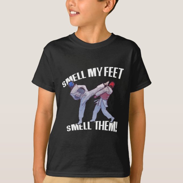 Smell My Feet Funny Karate T Shirt (Framsida)