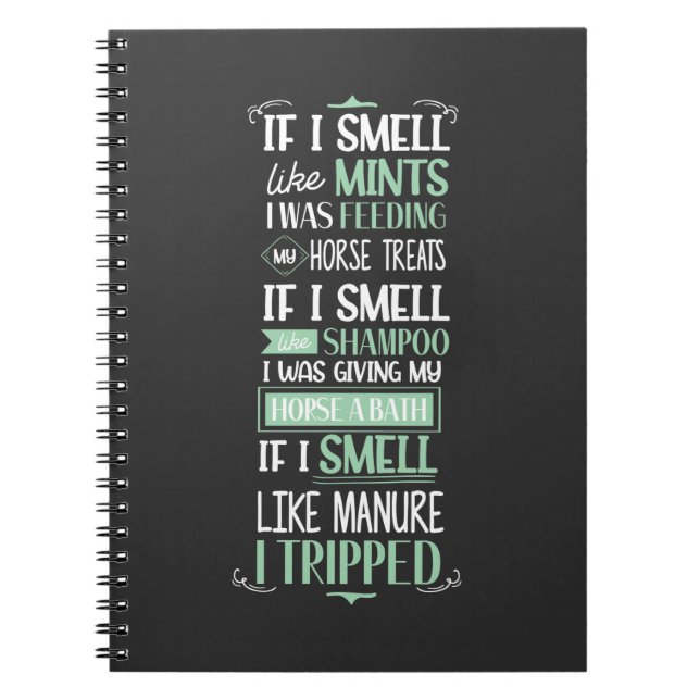 Smell som Horse  Equestrian Humor Anteckningsbok (Framsidan)