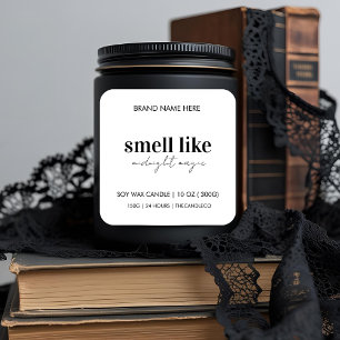 Smell som Midnight Magic Candle-etikett Fyrkantigt Klistermärke