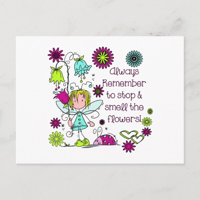 Smell the Flowers Vykort (Framsida)