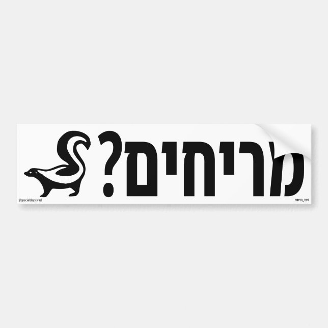 Smelling? Hebrew Bumper Sticker Bildekal (Framsidan)