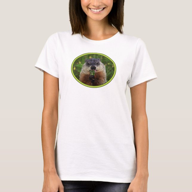 Smelling Vår Groundhog T Shirt (Framsida)