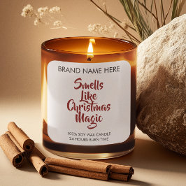 Smells Like Christmas Magic Candle Labels Fyrkantigt Klistermärke
