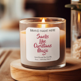 Smells Like Christmas Magic | Modern Candle Labels Fyrkantigt Klistermärke