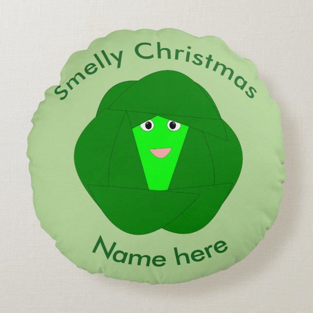 Smelly jul Bryssel Sprout Pillow Rund Kudde (Framsidan)