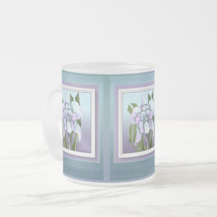 Smeraldo-blommor, fryst glaskaffe mugg