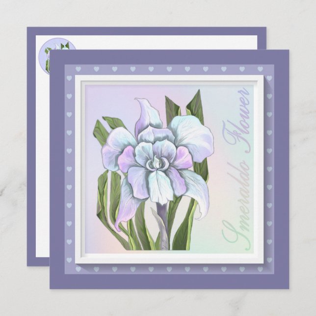 Smeraldo Flower Flat Card (Fram/baksida)