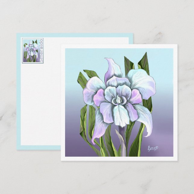 Smeraldo Flower Flat Card (Fram/baksida)