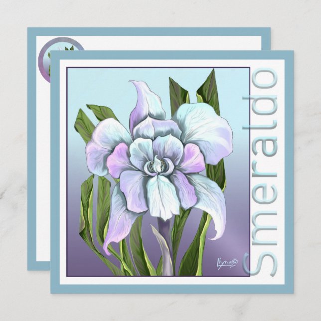 Smeraldo Flower Flat Card (Fram/baksida)