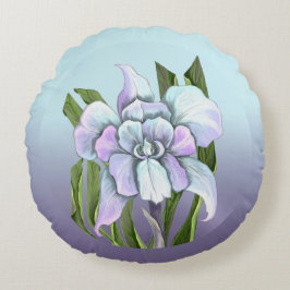 Smeraldo Flower Round Pillow Rund Kudde