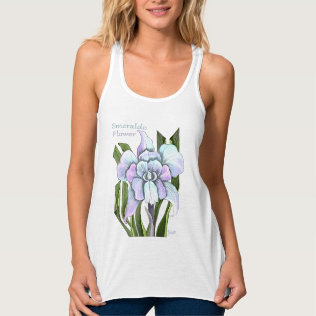 Smeraldo Flower T-Shirt Linne Med Racerback (Framsida)