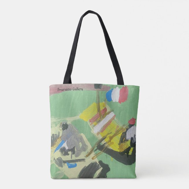Smeraldo galleri "kaj på pråmen ", tygkasse (Baksida)