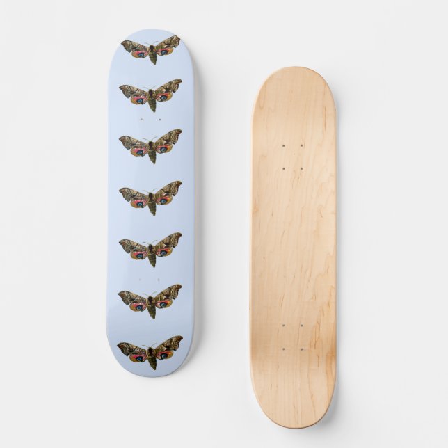 Smerinthus ocellata - Eyed Hawk-Moth-Färgbilden Mini Skateboard Bräda 18,5 Cm (Framsida)
