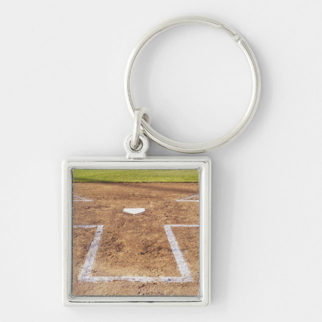 Smet boxas fyrkantig silverfärgad nyckelring (Framsidan)