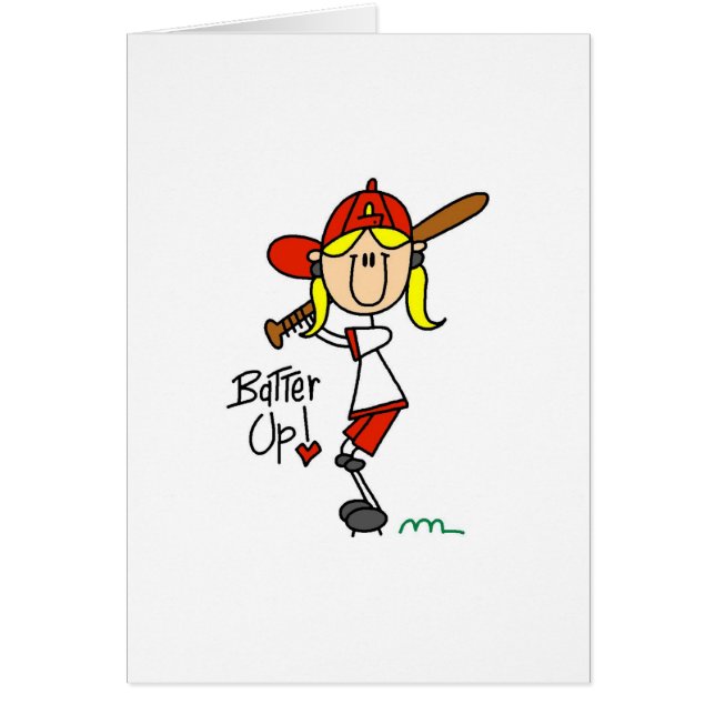 Smet upp! Softballstick figurkort Hälsningskort (Framsidan)