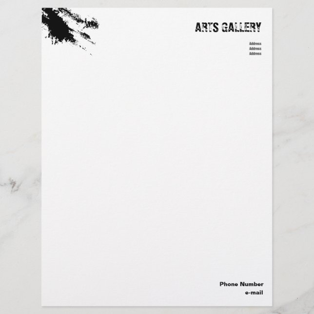 Smeta ut bläckmall Letterhead för svartvitt Brevhuvud (Framsida)