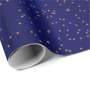 Smeta ut konfetti-punkter för Mörk blått Guld Presentpapper