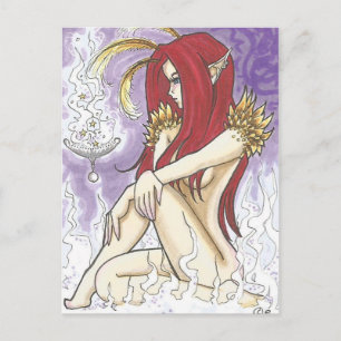 Smeta ut SIgnals Tecknad Fantasy Witch Art-vykort Vykort