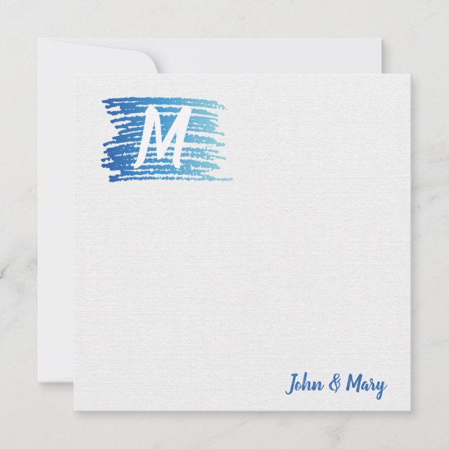 Smeta ut vattenfärgsfärg med Monogram Kort (Framsida)