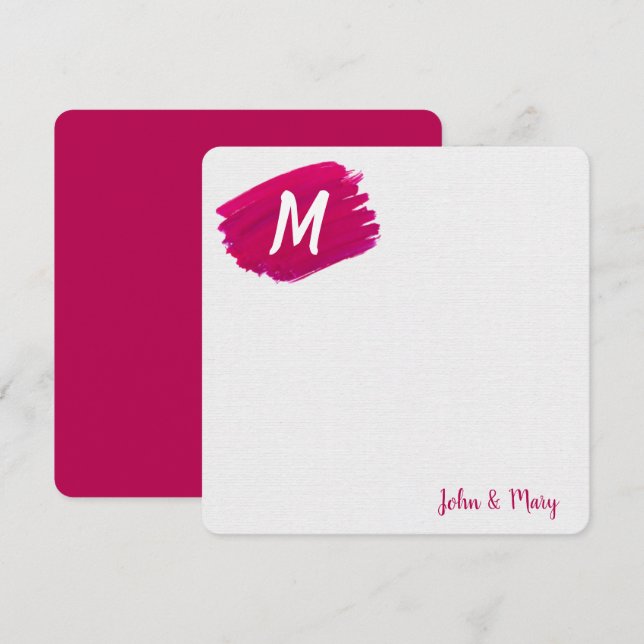 Smeta ut vattenfärgsfärg med Monogram Kort (Fram/baksida)