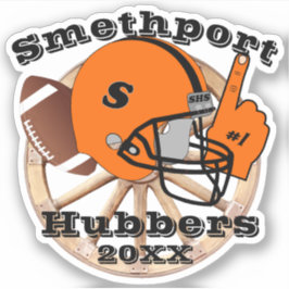 Smethport Hubbers Wheel #1 Fläkt Football Helmet Klistermärken