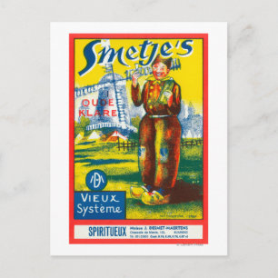 Smetjes Vin-etikettEuropa Vykort