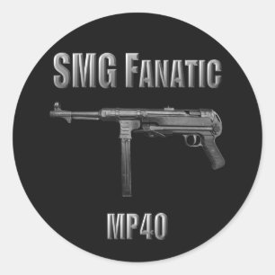 SMG Fanatic MP40-etikett Runt Klistermärke