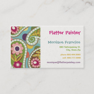 Smickra Paisley - Aqua - visitkorten Visitkort