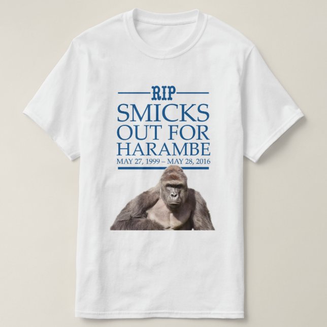 Smicks ut för Harambe T-shirt (Design framsida)