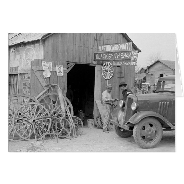 Smidesverkstad, 1939 hälsningskort (Framsidan Horizontal)