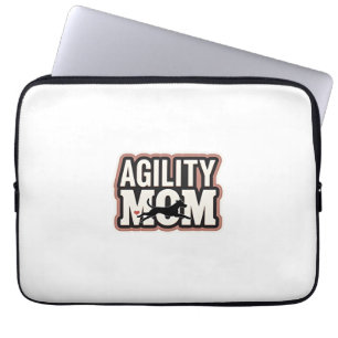 Smidig mamma vintage hund agility silhuett typogra laptop fodral
