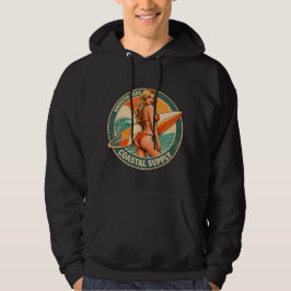 Smidig Ritt Kustleverans | Surf Pin-Up-grafik Hoodie