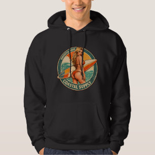 Smidig Ritt Kustleverans Surf Pin-Up-grafik Hoodie