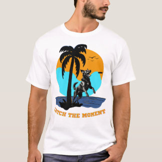 Smidighet sommarvibes: Retro solnedgång Hoppande T Shirt