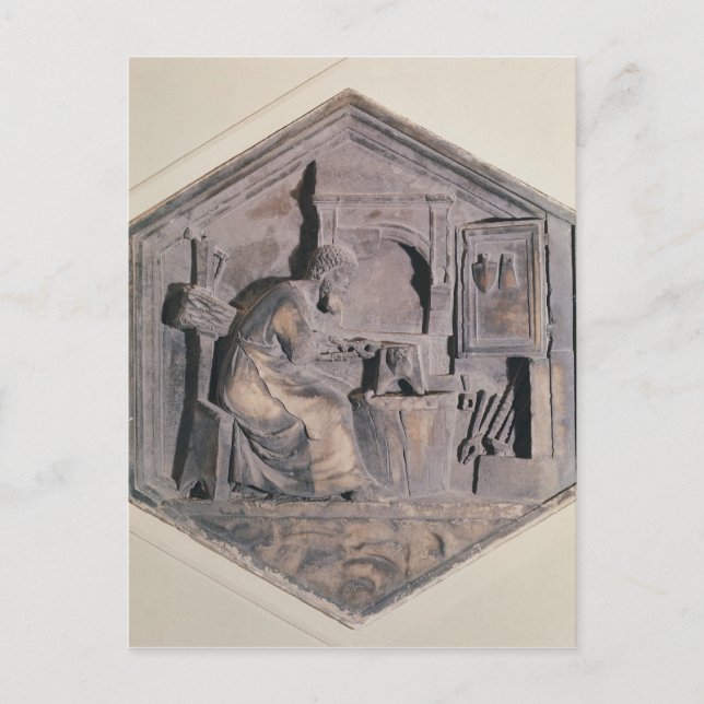 Smidning, sexkantig dekorativ konst vykort (Framsida)