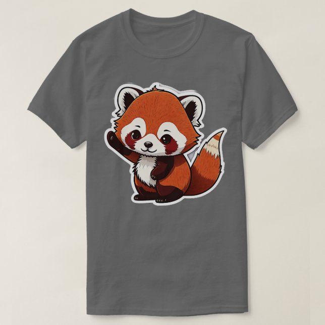 Smih Cute Redpanda Sticker T Shirt (Design framsida)