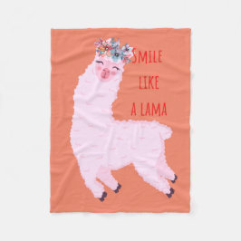 Smil som lama fleecefilt