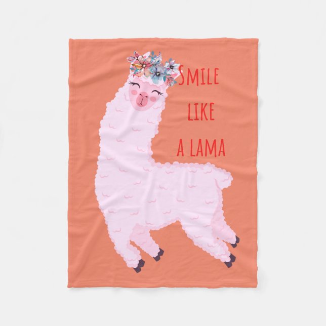 Smil som lama fleecefilt (Framsidan)