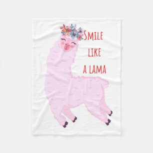 Smil som lama fleecefilt