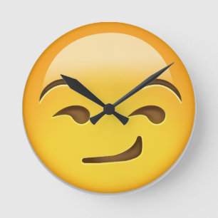 Smila ansikte Emoji Rund Klocka