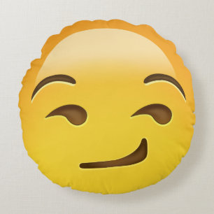 Smila ansikte Emoji Rund Kudde