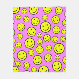 Smilande Ansikte Fleecefilt