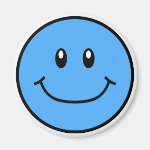 Smilande Ansikte Magnet Blue 0001