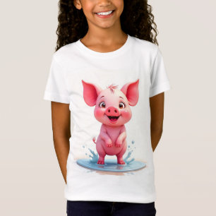 "Smilande Baby Pig Girls T-Shirt - Cute